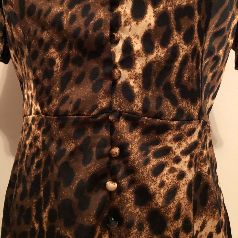 Nwt Nasty Gal Leopard Print Button Front Dress - image 8